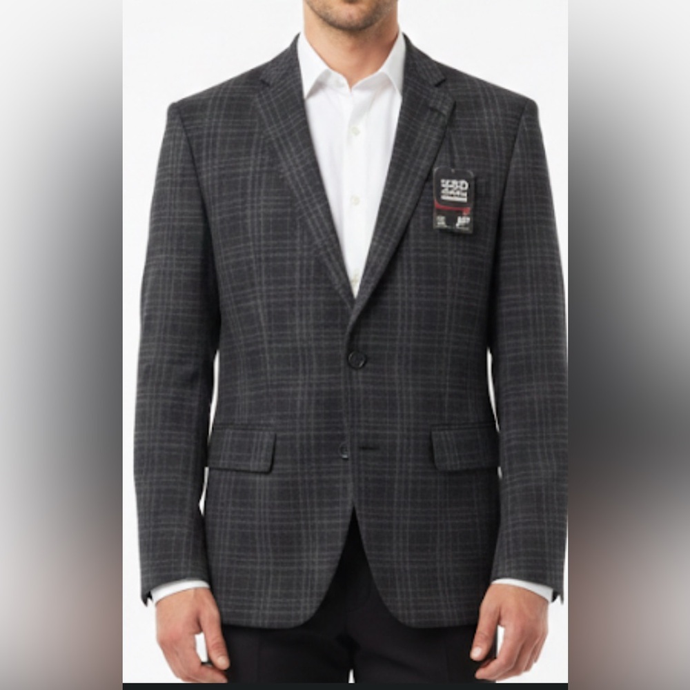 jf j.ferrar Charcoal Checkered Blazer